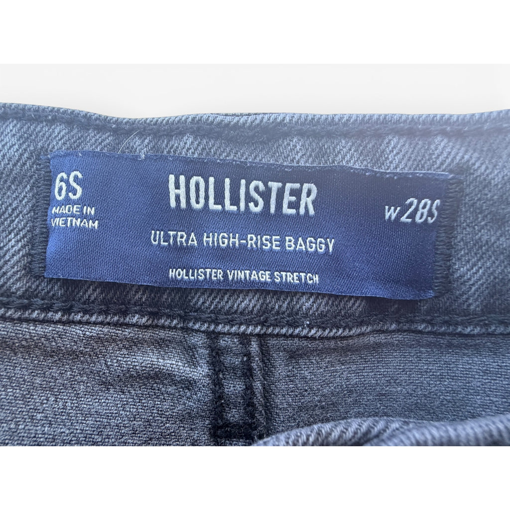 Black Hollister Ultra High Rise Baggy Jeans W28S Blue