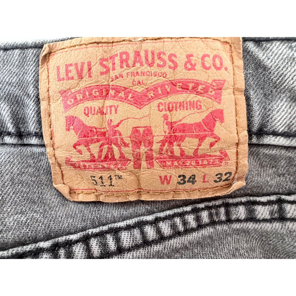 Levi's 511 Gray Slim Fit Jeans Mens 34x32