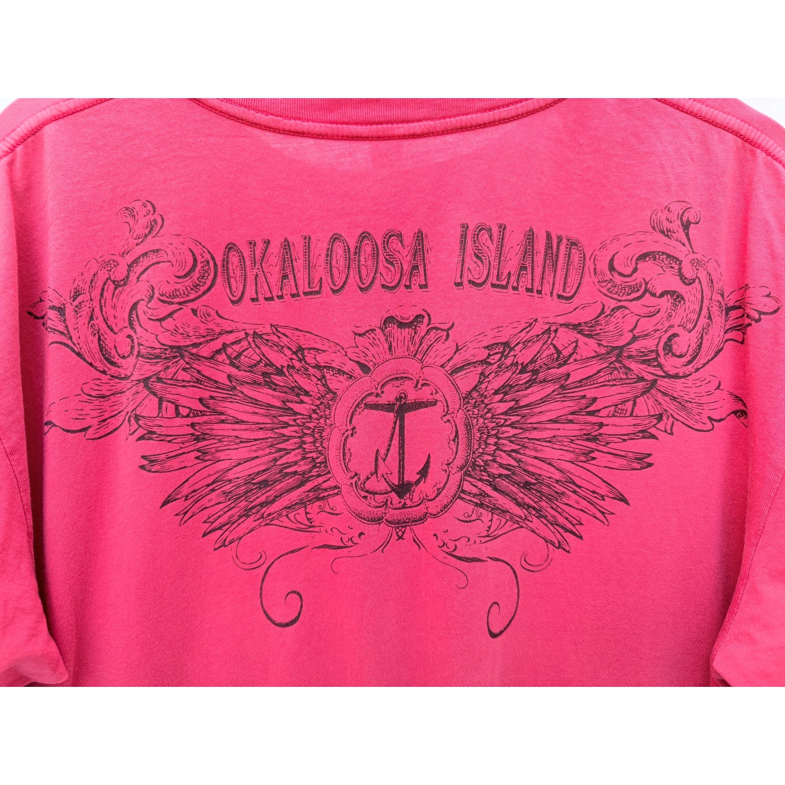 Okaloosa Island Graphic T Shirt Mens Large Red Beach Tourist Tee