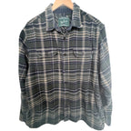 Woolrich Plaid Flannel Shirt Jacket Mens XL Green Button Front Wool Blend