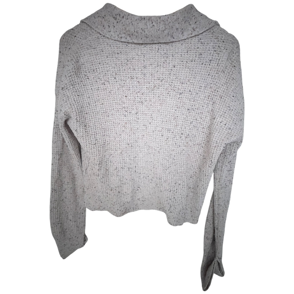 William Rast Cowl Neck Sweater Womens Medium Beige Speckled Knit Pullover