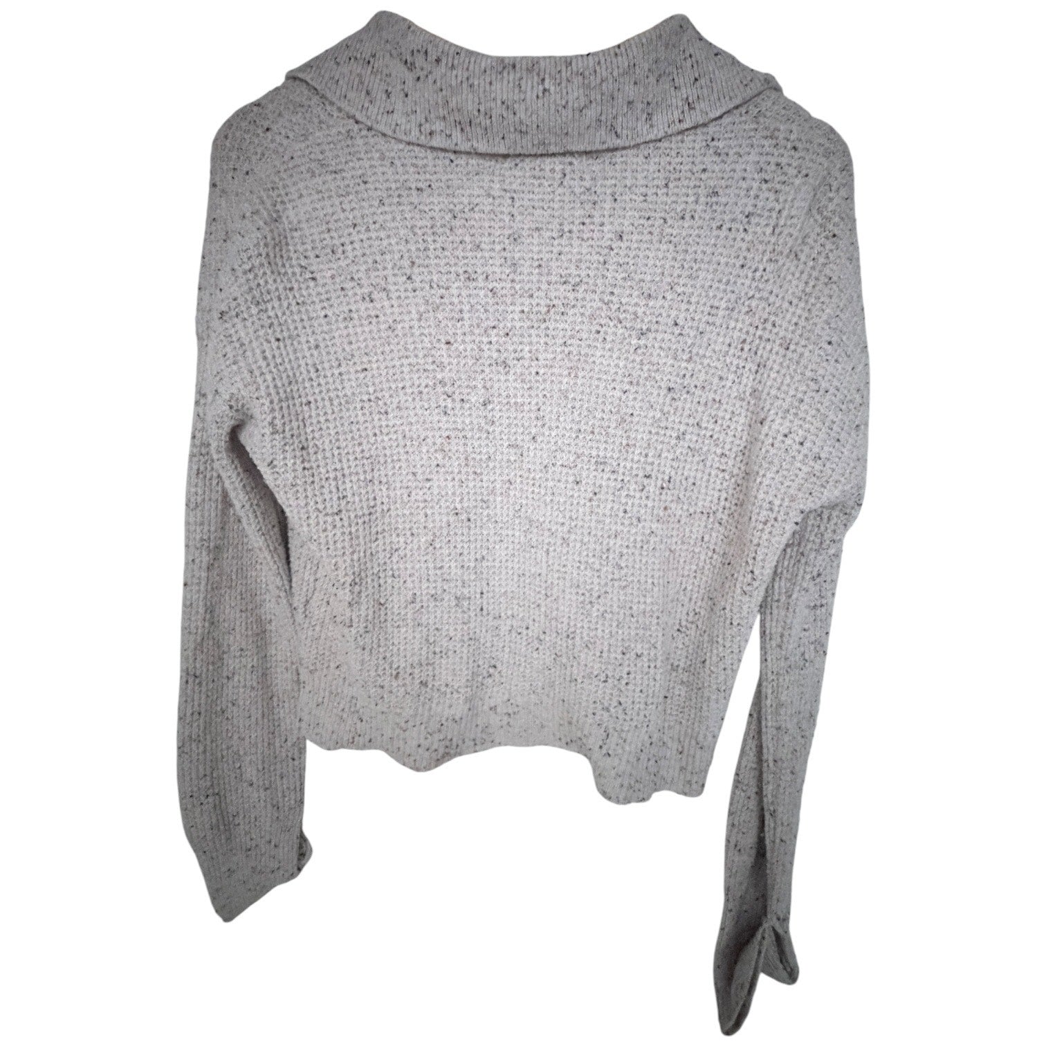 William Rast Cowl Neck Sweater Womens Medium Beige Speckled Knit Pullover