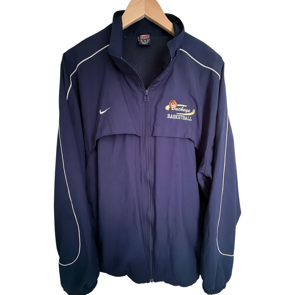 Nike Buckeye Basketball Full Zip Track Jacket Navy Mens XL
