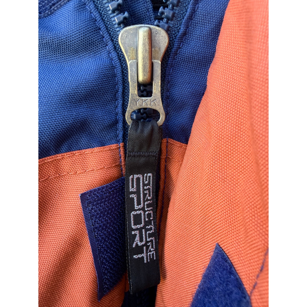 Structure Sport Hooded Pullover Jacket Mens Large Blue Orange Windbreakere