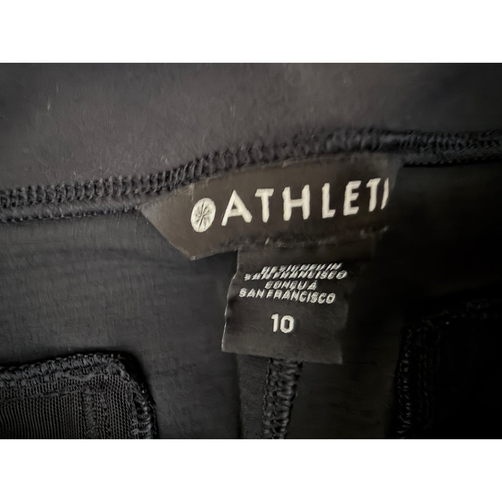 Athleta Womens Medium Black Athletic Pants Zip Pocket Tapered Stretch