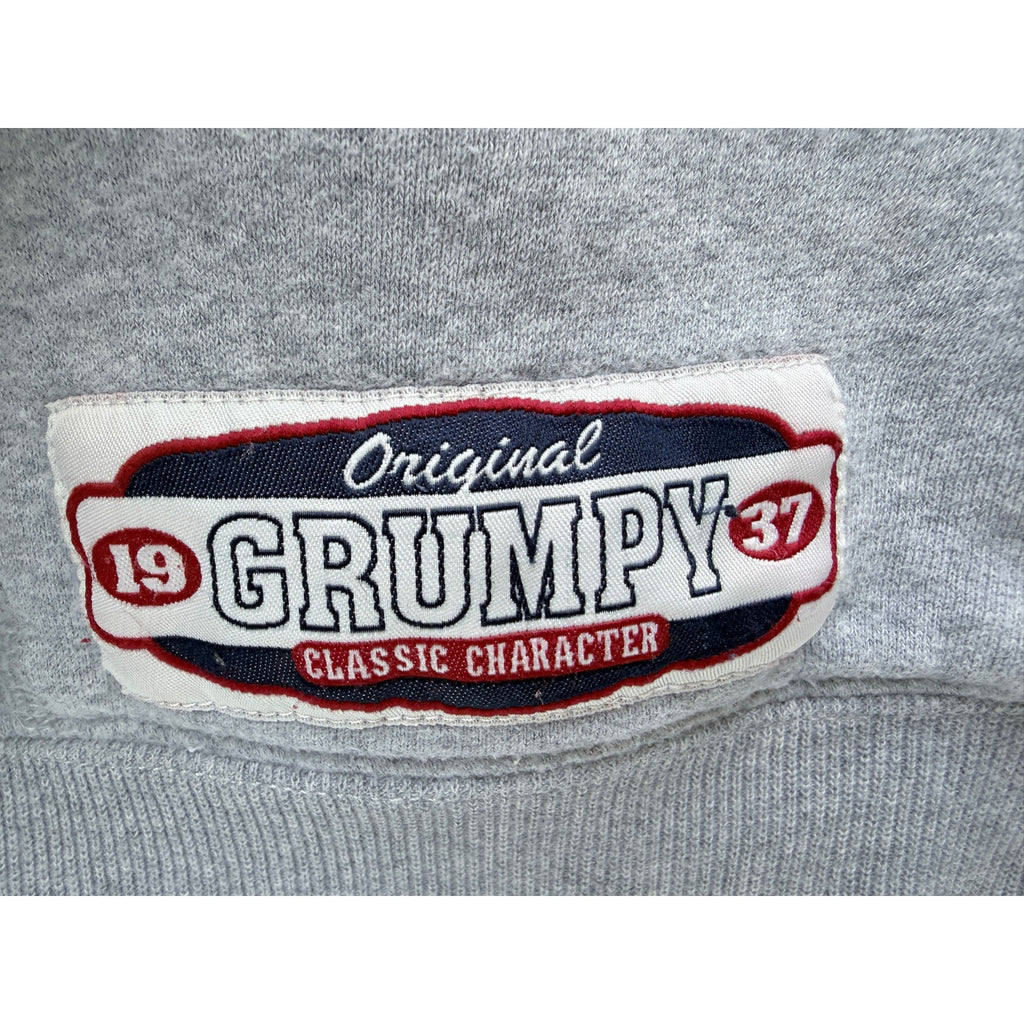 Disney Store Grumpy Zip Hoodie Mens XL Gray Snow White Full Zip Sweatshirt