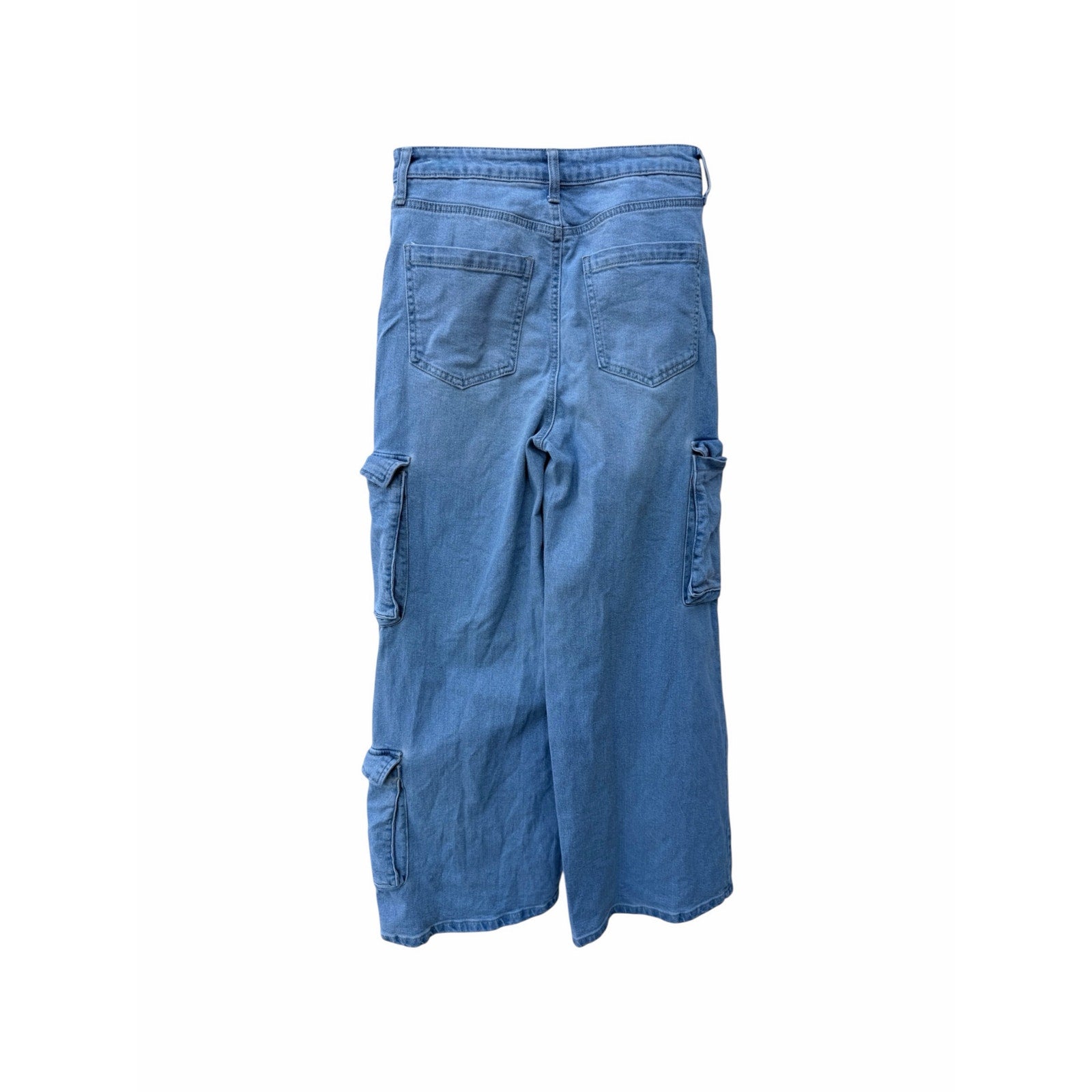 Wide Leg Cargo Jeans Womens 27 Light Wash Baggy Y2K Streetwear Denim Pants additional view 1