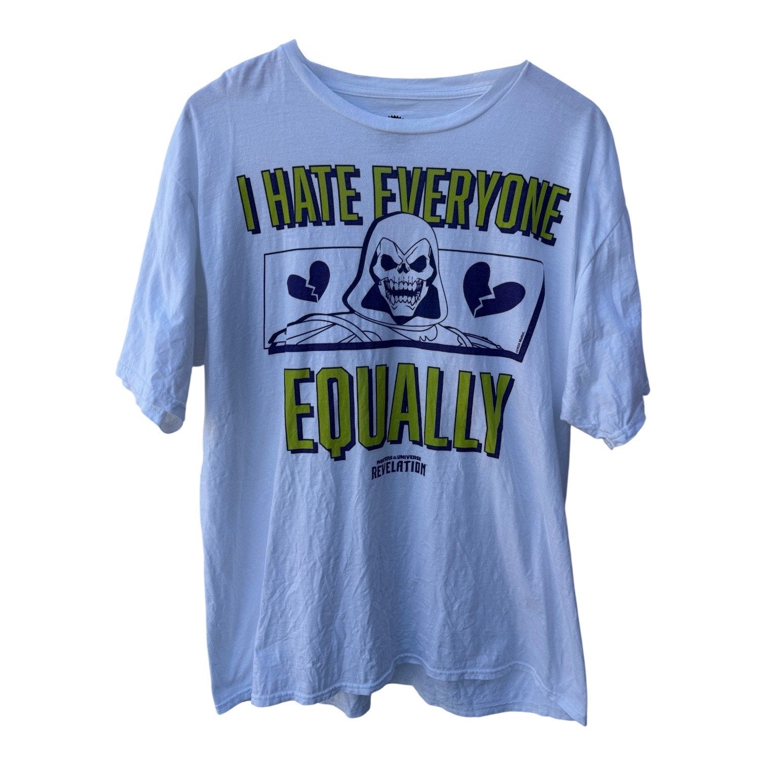 Masters of the Universe Skeletor I Hate Everyone Equally Graphic T Shirt Mens Large