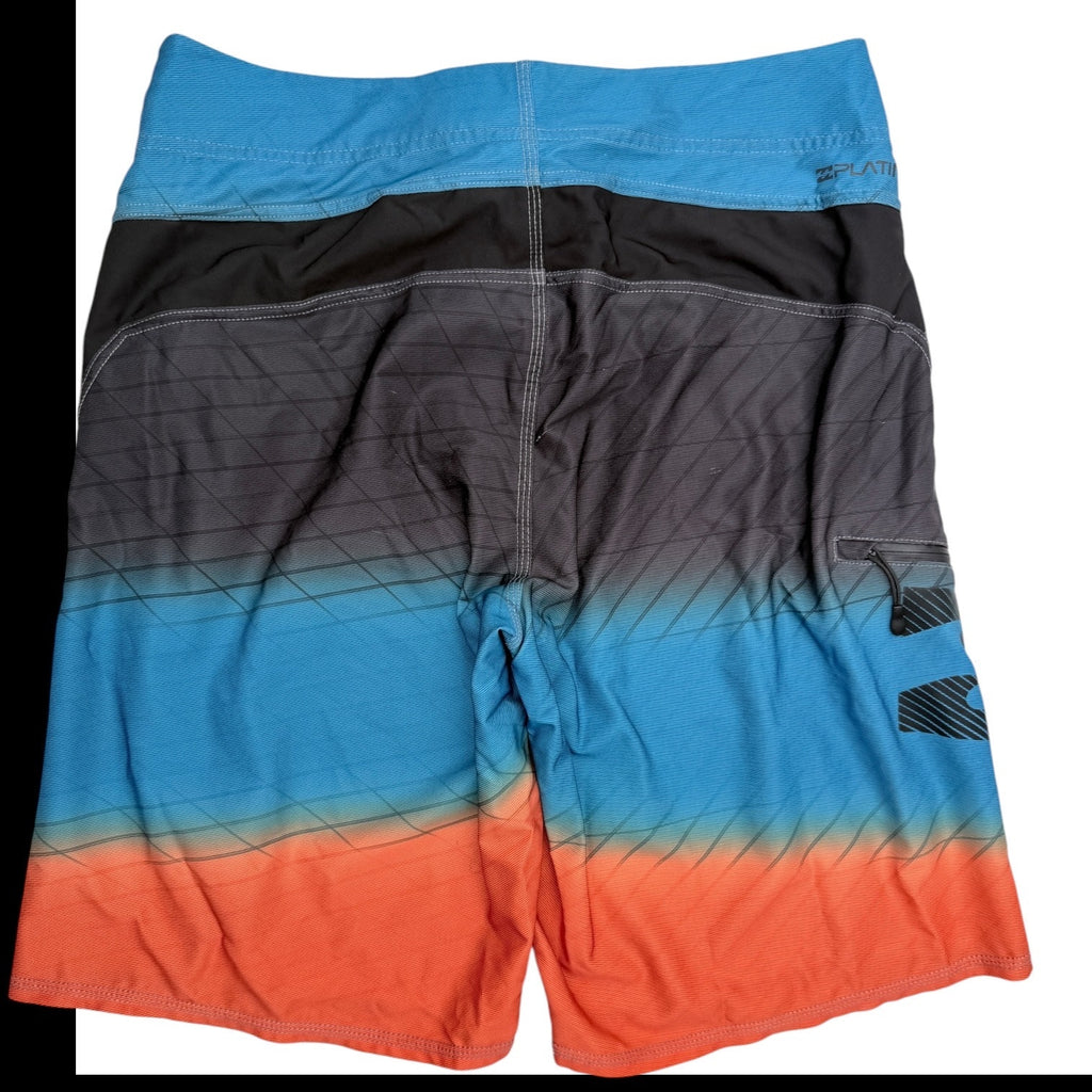 Billabong Platinum PX3 Board Shorts Mens 32 Blue Black Surf Swim Trunks