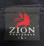 Zion Rootswear Men's Black Bob Marley Kaya Man T-Shirt — brand label