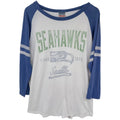 Seattle Seahawks Raglan Shirt Womens Large Blue White NFL Football Tee