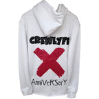 Crew Lyfe Men's White X Anniversary Hoodie — back view