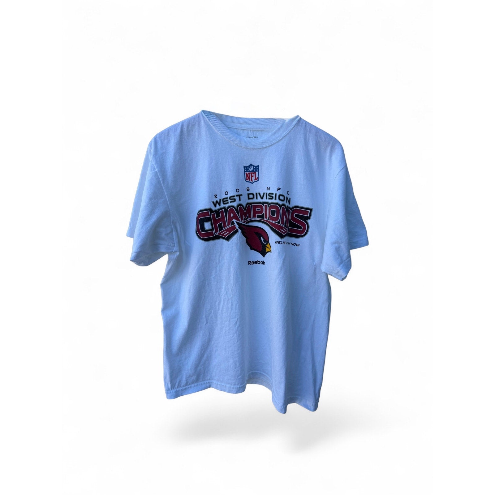 Reebok White T-Shirts vintage 2008 Arizona Cardinals NFC west division champs