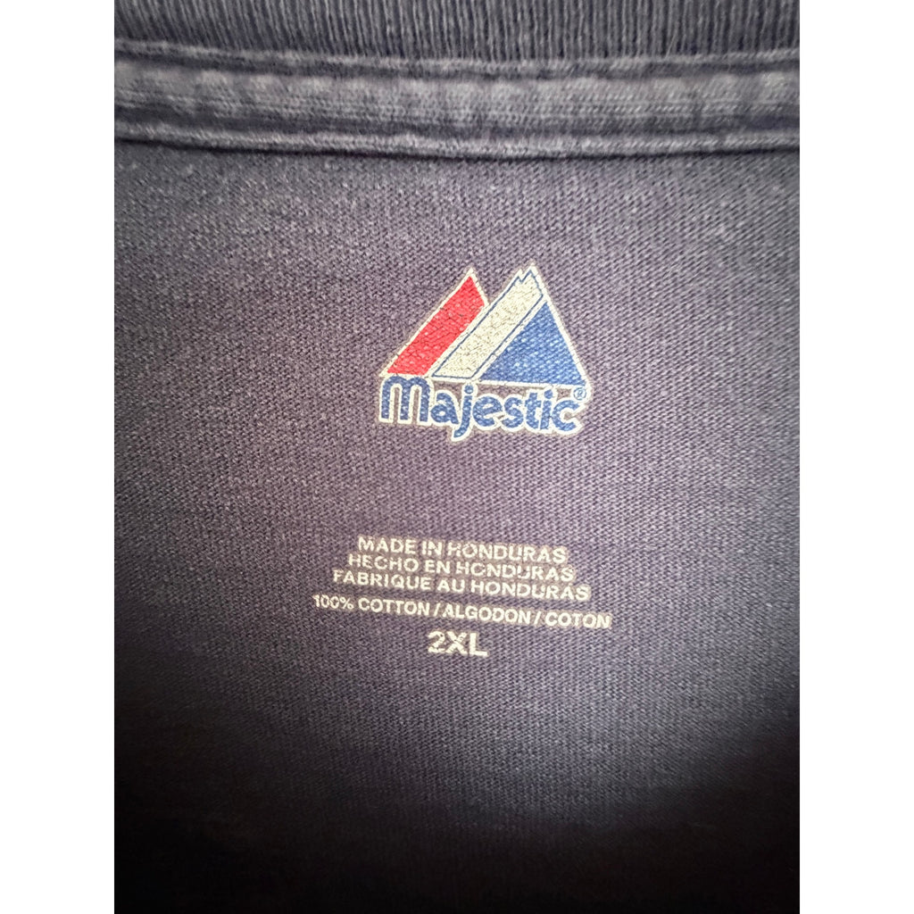 Majestic New York Yankees T Shirt Mens 2XL Blue MLB Graphic Logo additional view 2