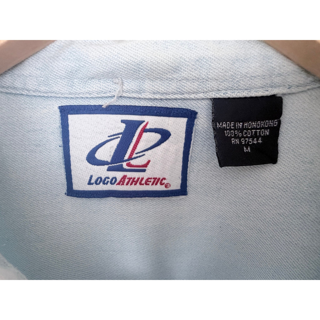 Denver Broncos Super Bowl XXXII Button Down Shirt Mens Medium NFL Denim