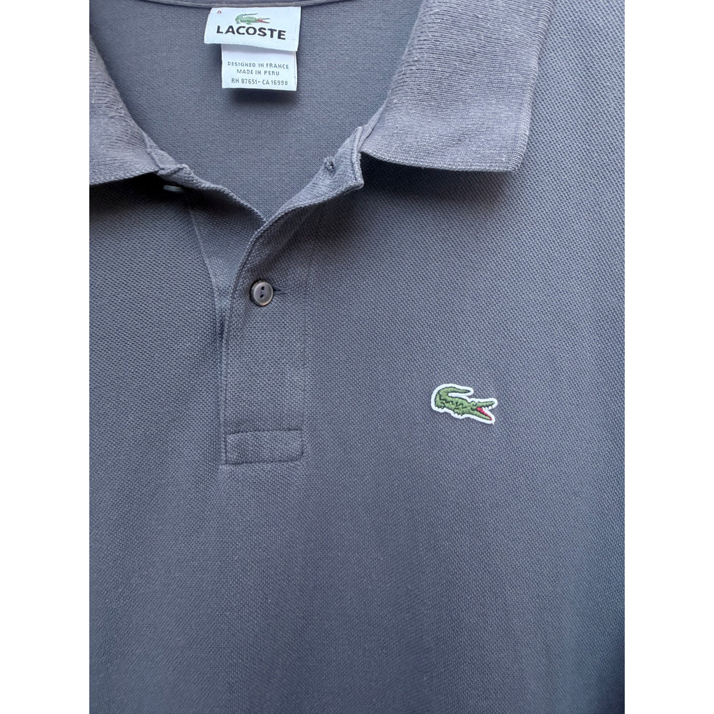 Lacoste Polo Shirt Mens Size 9 Gray Short Sleeve Classic Crocodile Logo France