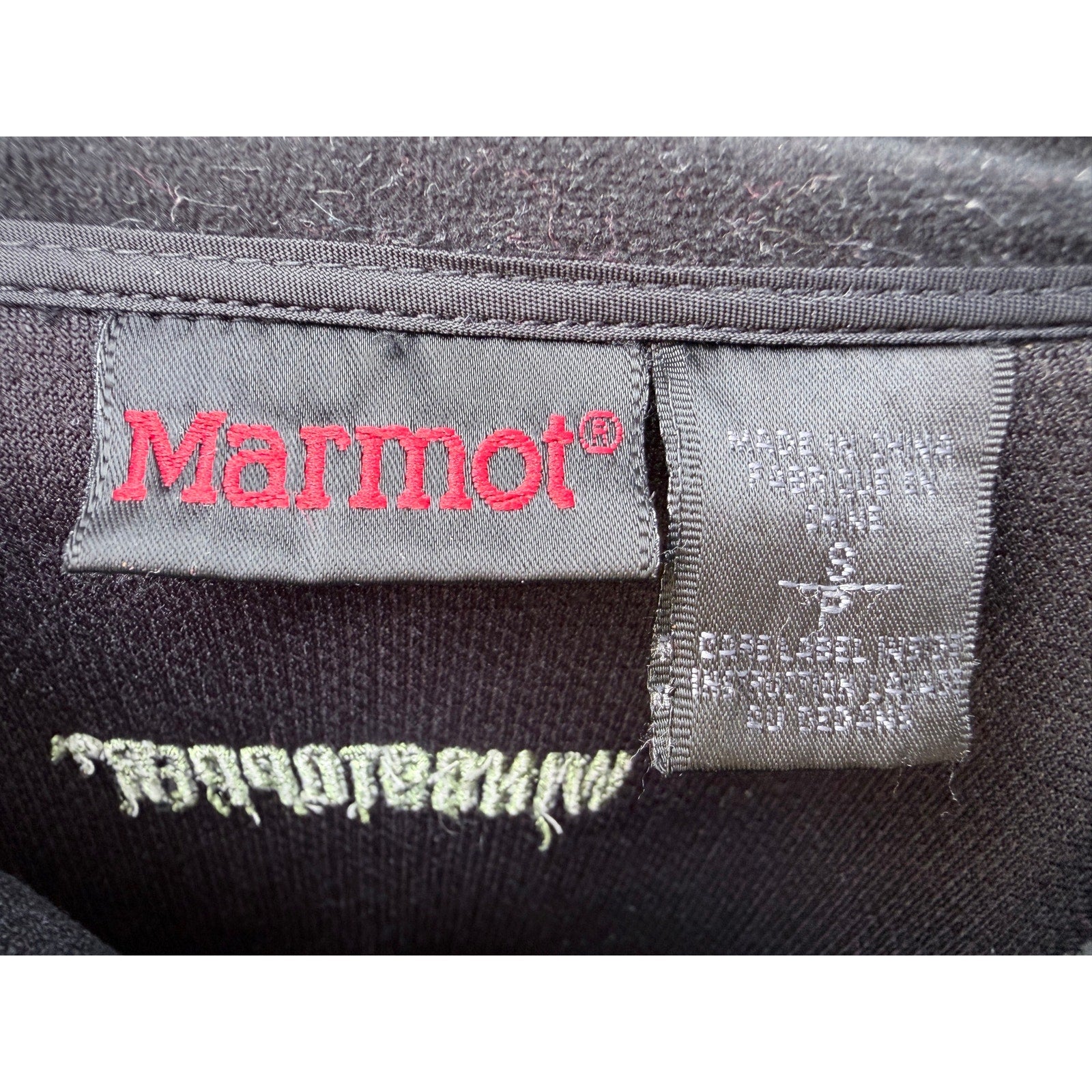 Marmot Fleece Jacket Mens Small Green Black Full Zip Outdoor Hiking Coat