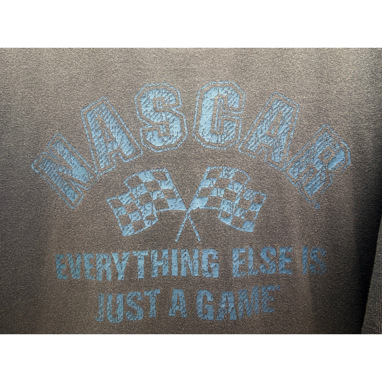 NASCAR Everything Else Is Just a Game Distressed Blue T-Shirt Men's 2XL