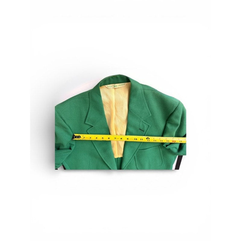 Vintage IZOD Lacoste Green Blazer Sport Coat Mens 40R USA Gold Buttons Preppy