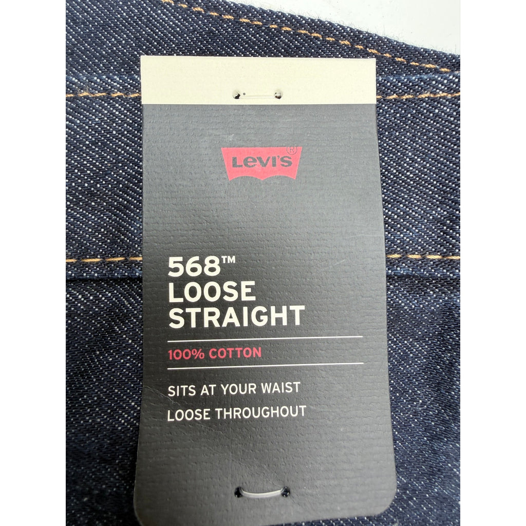 Levis 568 Loose Straight Jeans Mens 32x32 Dark Wash Premium Denim New With Tags