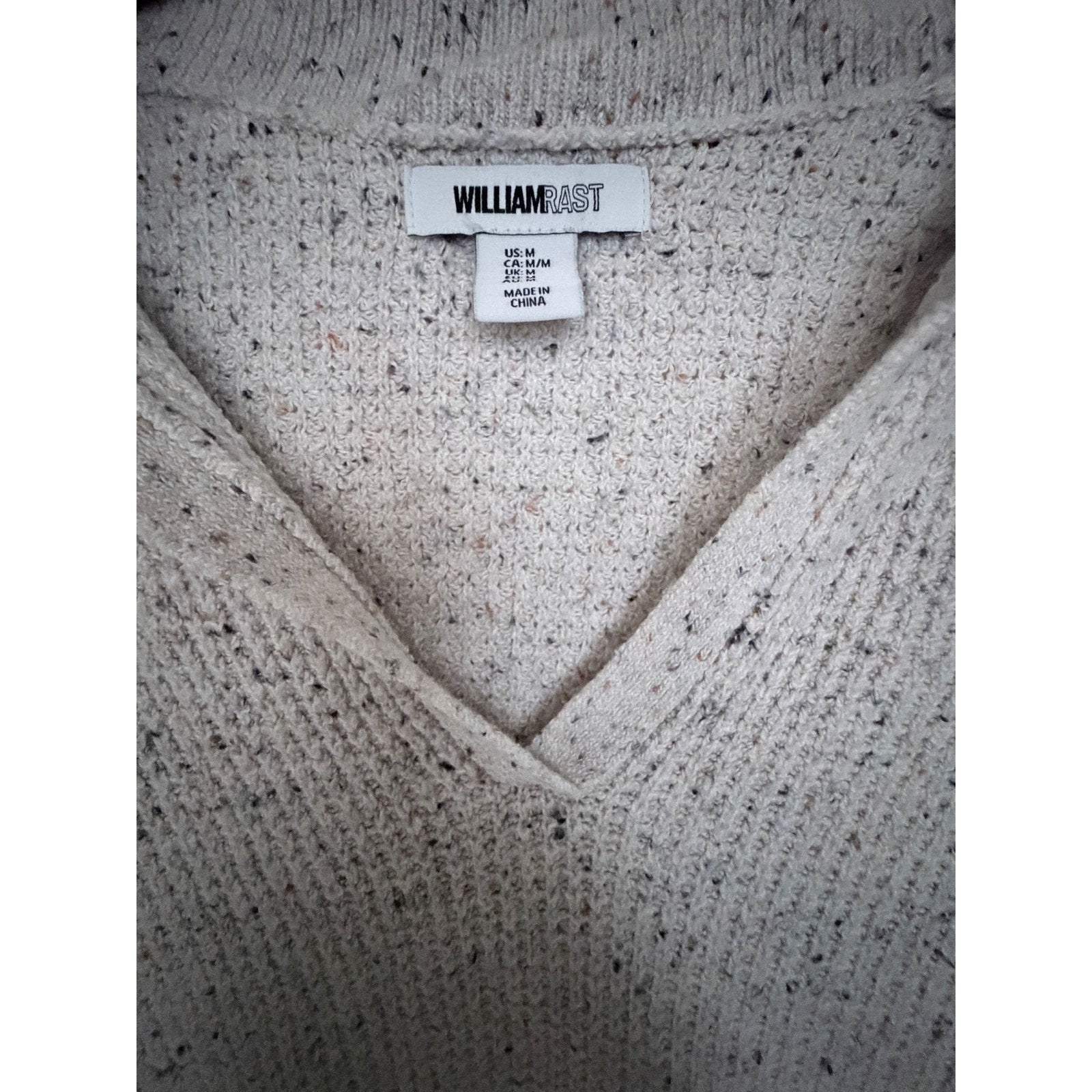 William Rast Cowl Neck Sweater Womens Medium Beige Speckled Knit Pullover