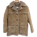 Fingerhut Fashions Sherpa Coat Womens 16 Tan Faux Suede Vintage Jacket