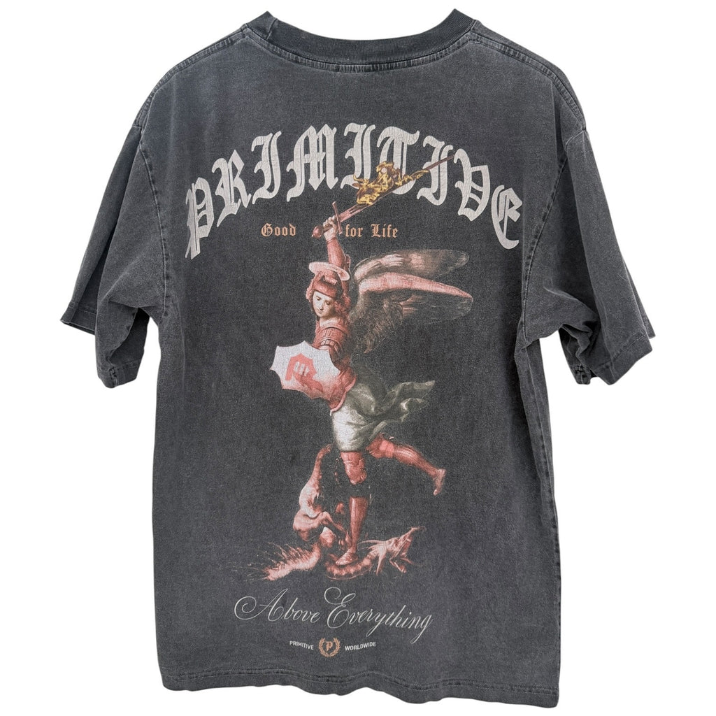 Primitive Graphic T Shirt Mens Large Black Washed Skate Streetwear Tee