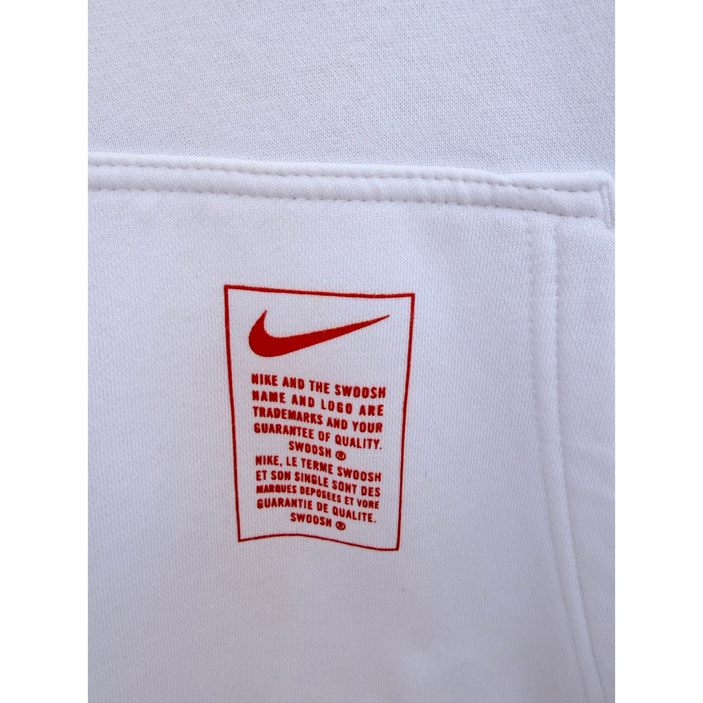 Nike Hoodie Mens Large White Swoosh Graphic Pullover Sweatshirt Athletic