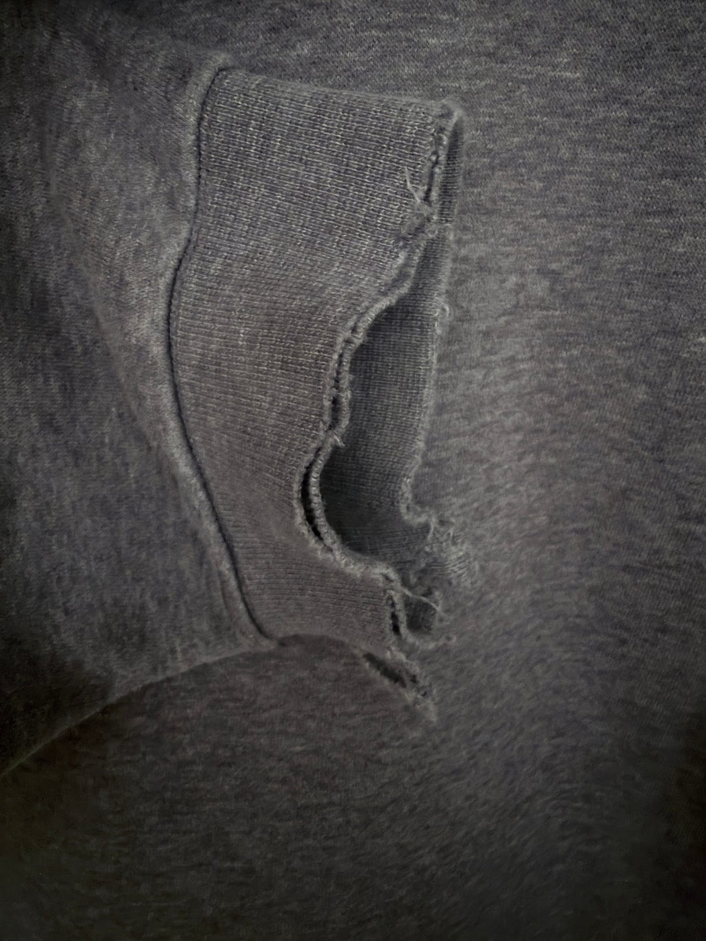 Nike Men's Gray Full-Zip Fleece Oversized Hoodie — condition detail
