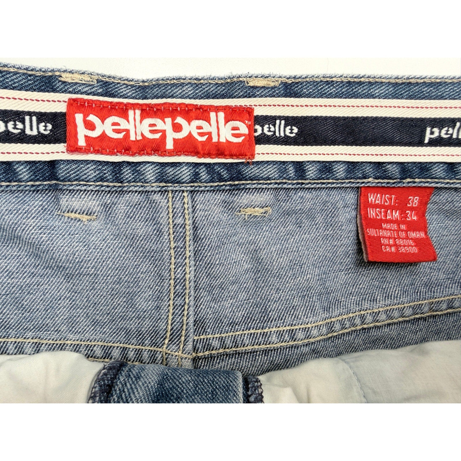 Pelle Pelle Denim Pants Mens 38 Blue Baggy Hip Hop Jean Shorts