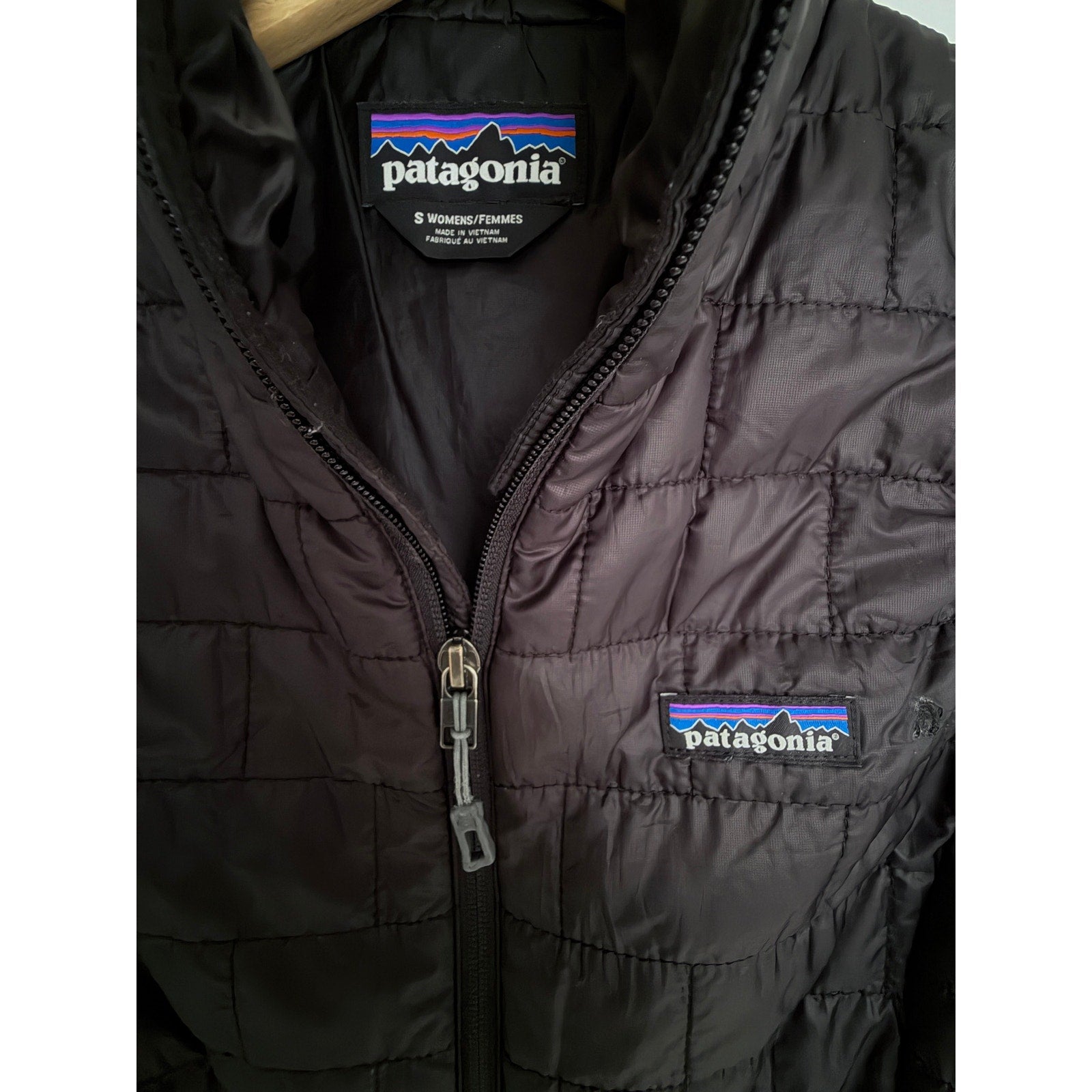 Patagonia Nano Puff Vest Womens S Black Full Zip Lightweight Insulated Outdoor