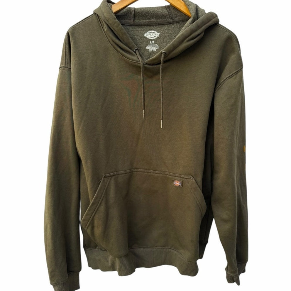 Dickies Hoodie Mens L Olive Green Workwear Pullover Streetwear