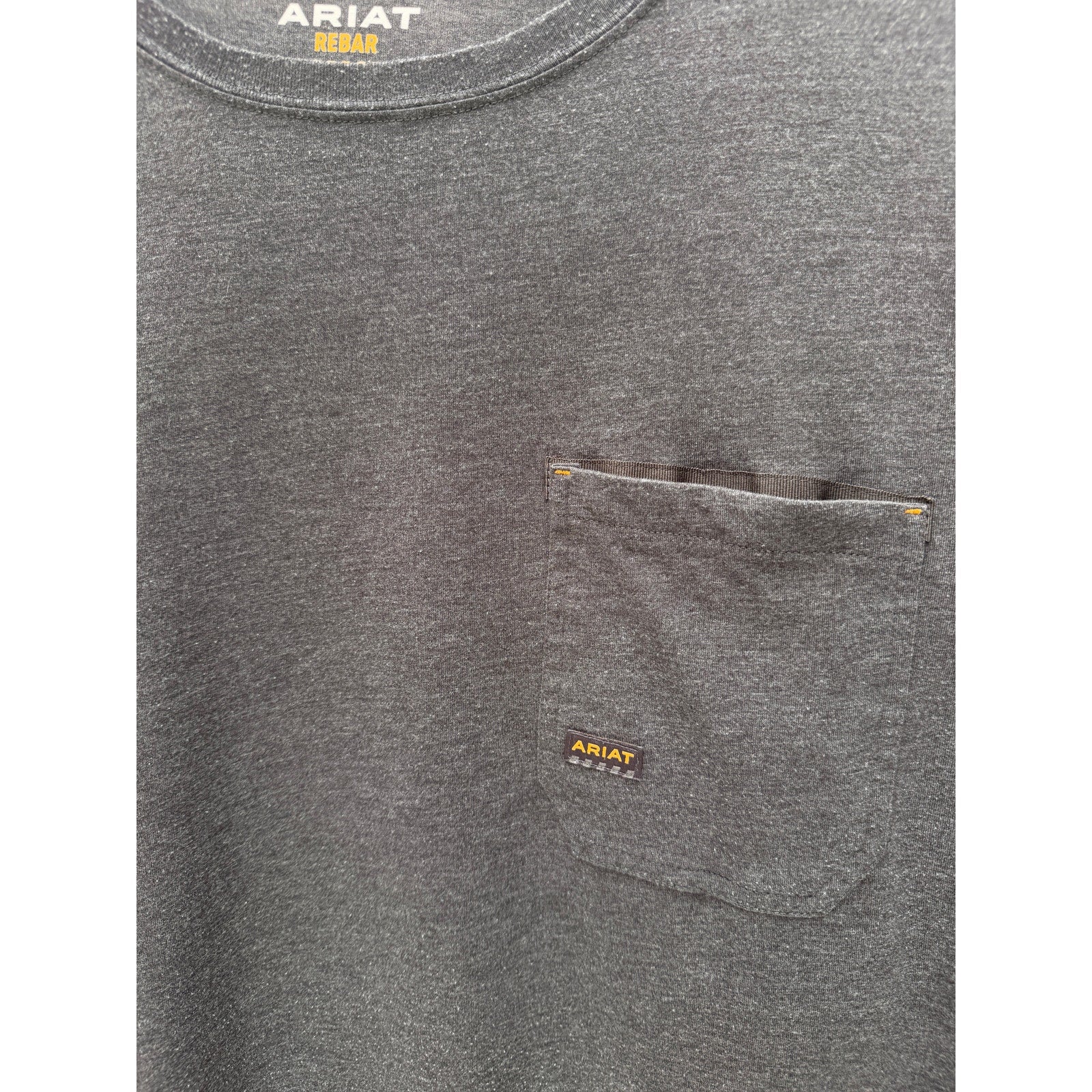 Ariat Rebar Work Shirt Mens 2XL Gray Performance Pocket Tee Workwear Durable