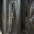 Leather Mill Western Biker Leather Jacket Mens 46 - product photo 5