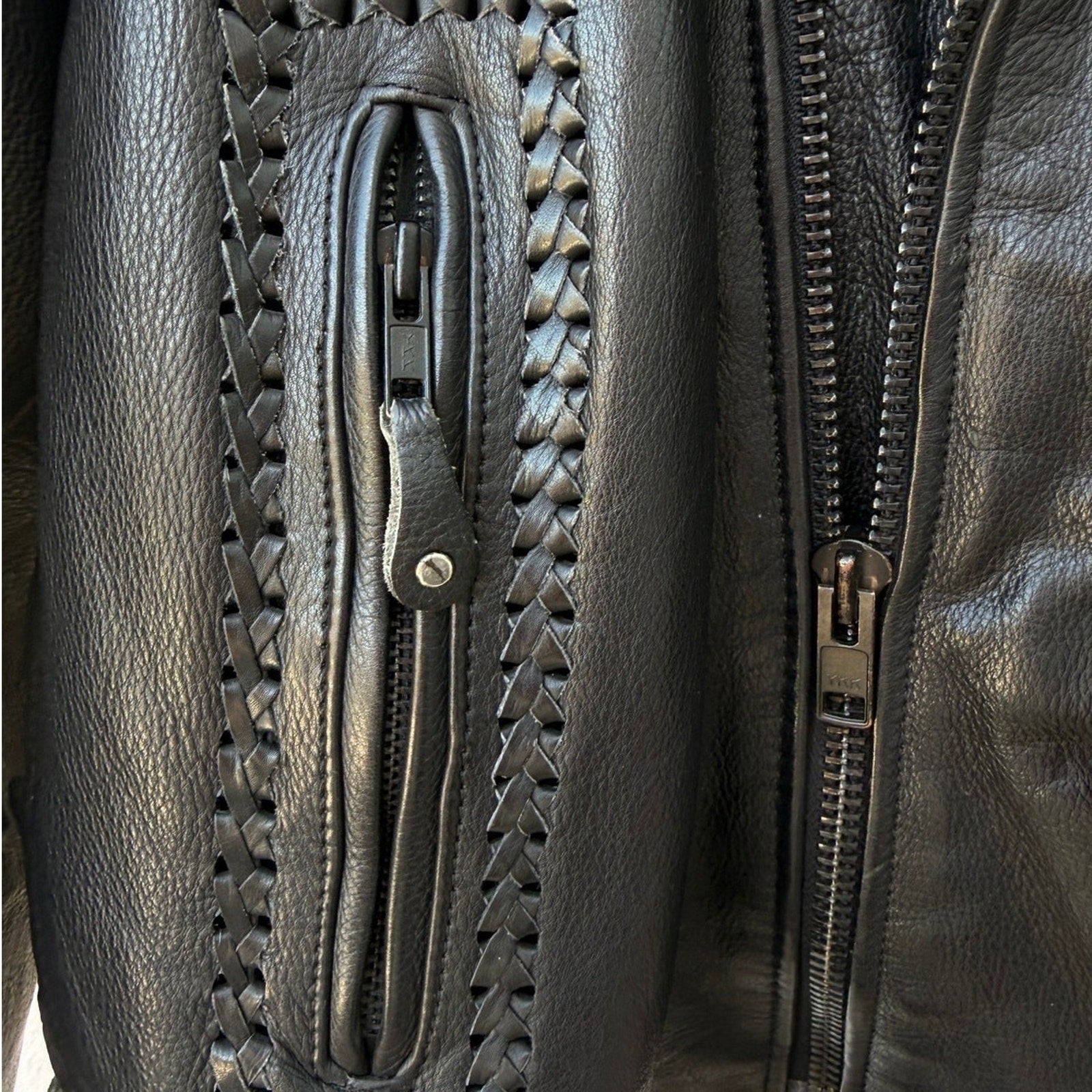 Leather Mill Western Biker Leather Jacket Mens 46 - product photo 5