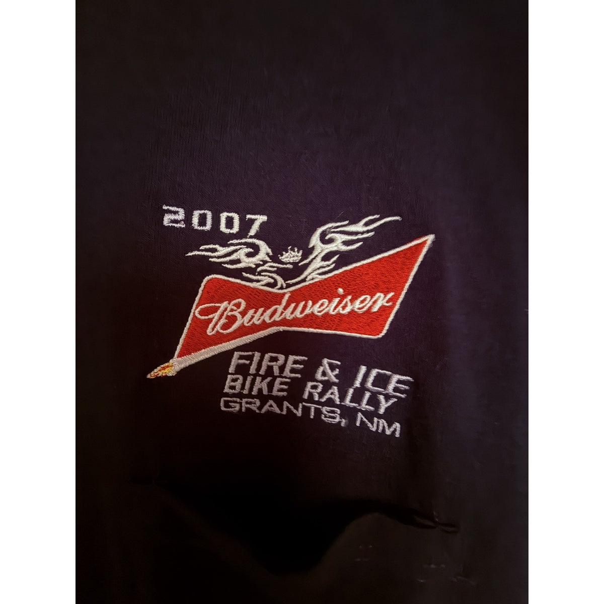 Budweiser Men's Black 2007 Fire & Ice Bike Rally T-Shirt M — photo 4