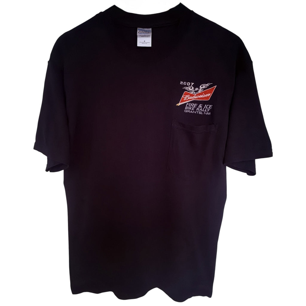 Budweiser Men's Black 2007 Fire & Ice Bike Rally T-Shirt M — photo 2