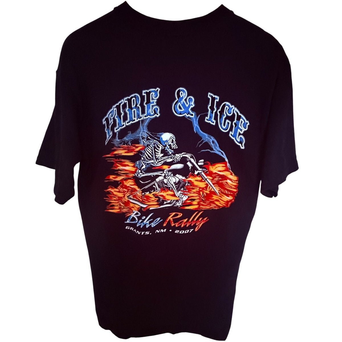 Budweiser Men's Black 2007 Fire & Ice Bike Rally T-Shirt XL — photo 1